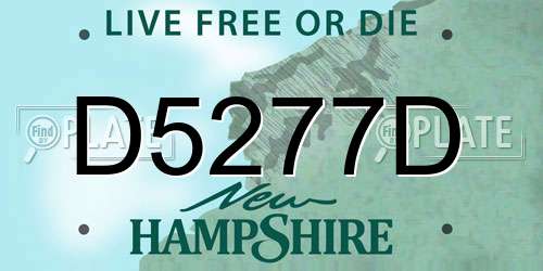 D5277D New Hampshire License Plate