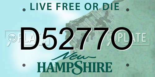 D5277O New Hampshire License Plate