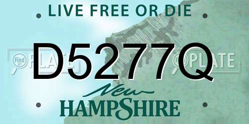 D5277Q New Hampshire License Plate