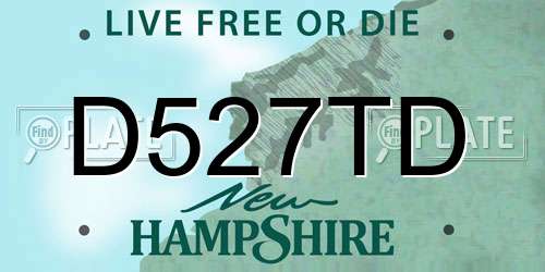 D527TD New Hampshire License Plate
