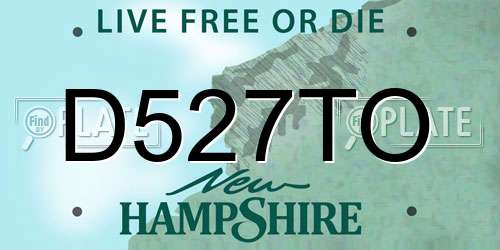 D527TO New Hampshire License Plate