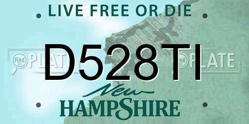 D528TI New Hampshire License Plate