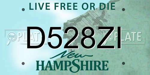 D528ZI New Hampshire License Plate