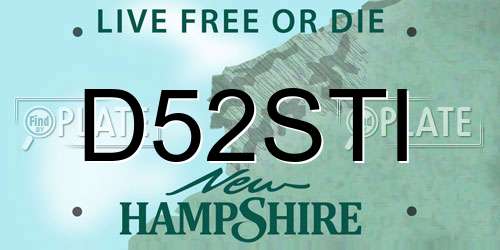 D52STI New Hampshire License Plate