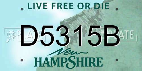 D5315B New Hampshire License Plate