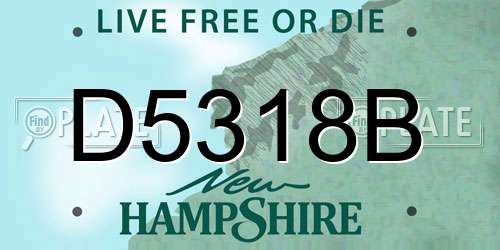 D5318B New Hampshire License Plate