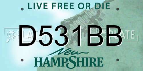 D531BB New Hampshire License Plate