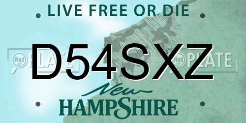 D54SXZ New Hampshire License Plate