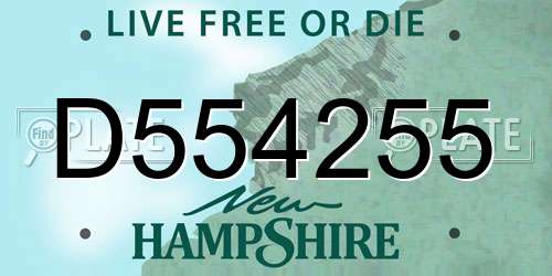 D554255 New Hampshire License Plate