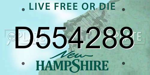 D554288 New Hampshire License Plate