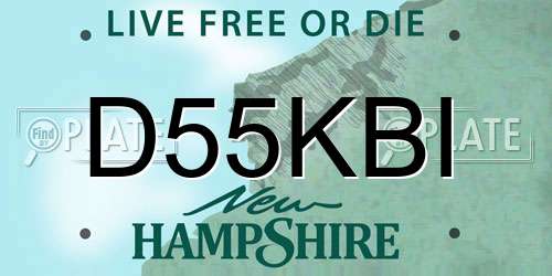 D55KBI New Hampshire License Plate