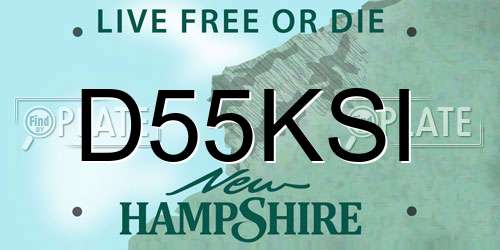 D55KSI New Hampshire License Plate