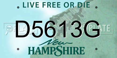 D5613G New Hampshire License Plate