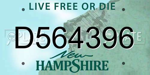 D564396 New Hampshire License Plate
