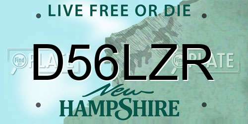 D56LZR New Hampshire License Plate