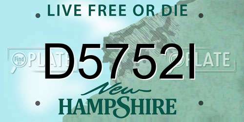 D5752I New Hampshire License Plate