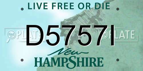 D5757I New Hampshire License Plate