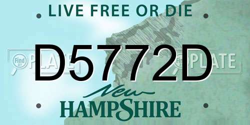 D5772D New Hampshire License Plate