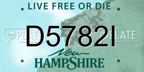 D5782I New Hampshire License Plate