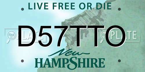 D57TTO New Hampshire License Plate