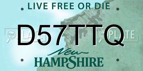 D57TTQ New Hampshire License Plate