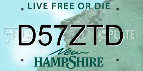 D57ZTD New Hampshire License Plate