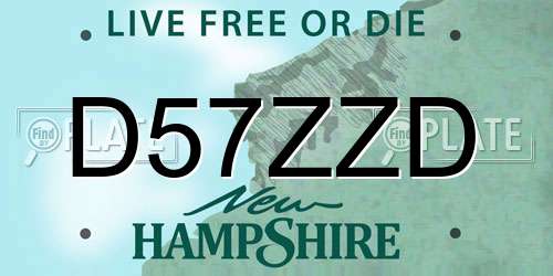 D57ZZD New Hampshire License Plate