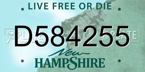 D584255 New Hampshire License Plate