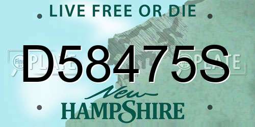 D58475S New Hampshire License Plate