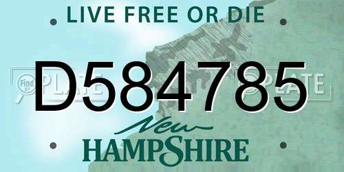 D584785 New Hampshire License Plate