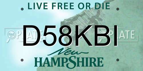 D58KBI New Hampshire License Plate