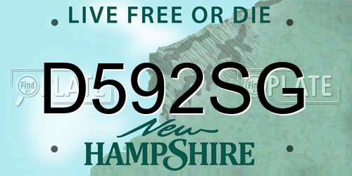 D592SG New Hampshire License Plate