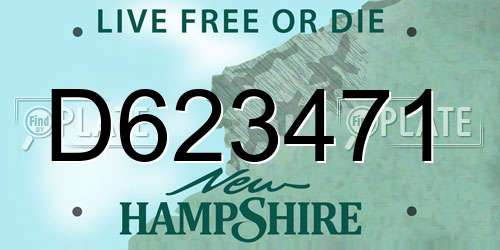 D623471 New Hampshire License Plate