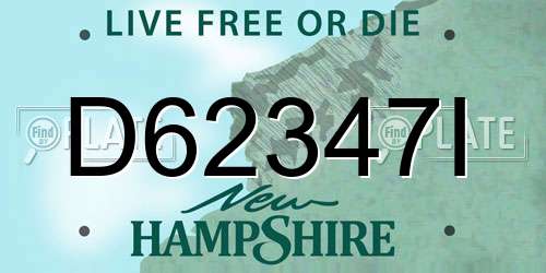 D62347I New Hampshire License Plate