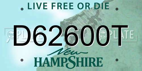 D62600T New Hampshire License Plate