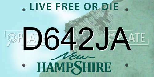 D642JA New Hampshire License Plate