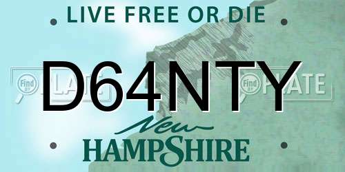 D64NTY New Hampshire License Plate