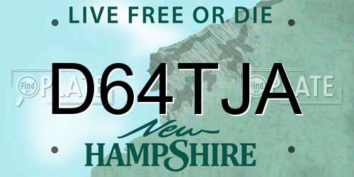 D64TJA New Hampshire License Plate