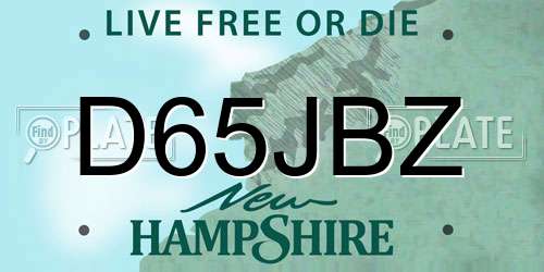 D65JBZ New Hampshire License Plate