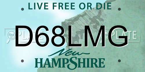 D68LMG New Hampshire License Plate