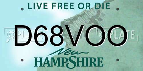 D68VOO New Hampshire License Plate