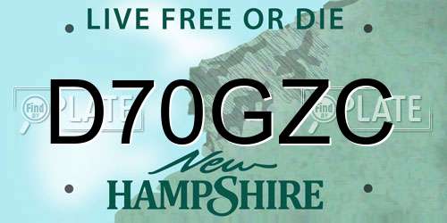 D70GZC New Hampshire License Plate