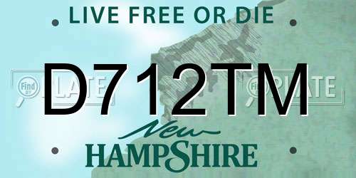 D712TM New Hampshire License Plate