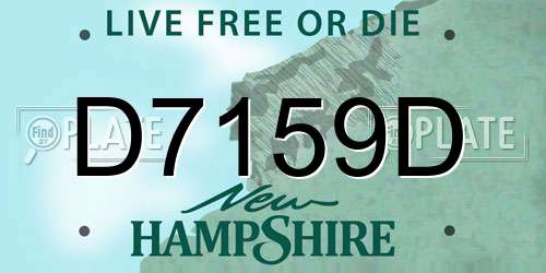 D7159D New Hampshire License Plate