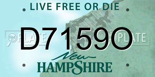D7159O New Hampshire License Plate