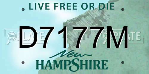 D7177M New Hampshire License Plate