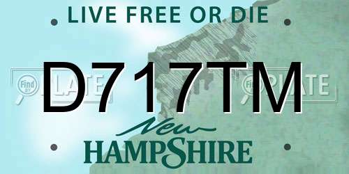 D717TM New Hampshire License Plate
