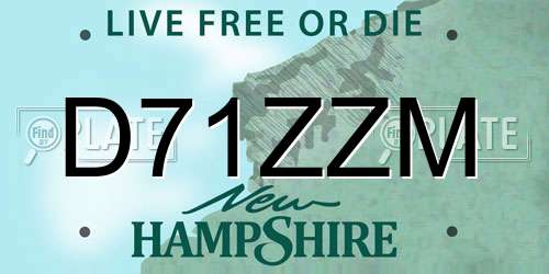 D71ZZM New Hampshire License Plate