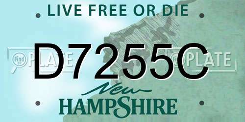 D7255C New Hampshire License Plate