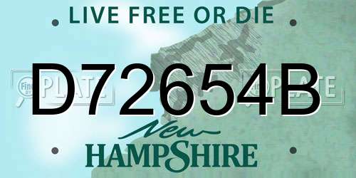 D72654B New Hampshire License Plate